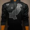 Wearees black polyester fleece hoodie featuring a detailed Pakistan map design - sleek and iconic style