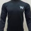 Wearees black polyester fleece sweatshirt with logo, warm and stylish casual wear