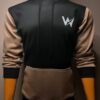 Wearees khaki and black polyester fleece hoodie with Palestine design - stylish and comfortable wear